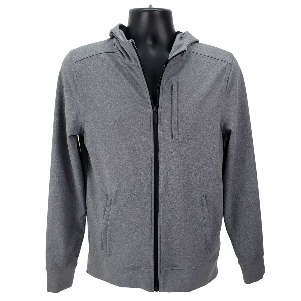 Spyder Full Zip Hoodie Jacket Mens Small Gray Heathered Active Performance